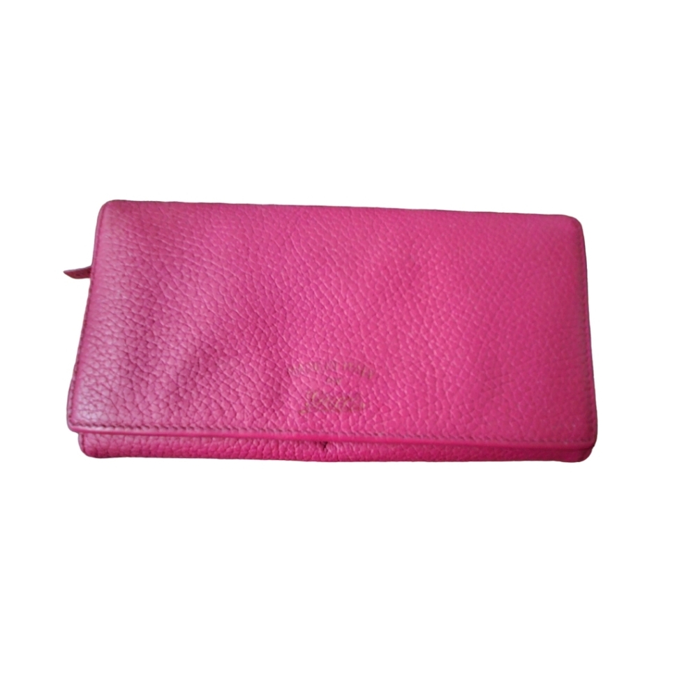 GUCCI Calfskin GG Marmont Continental Wallet in Box Pink